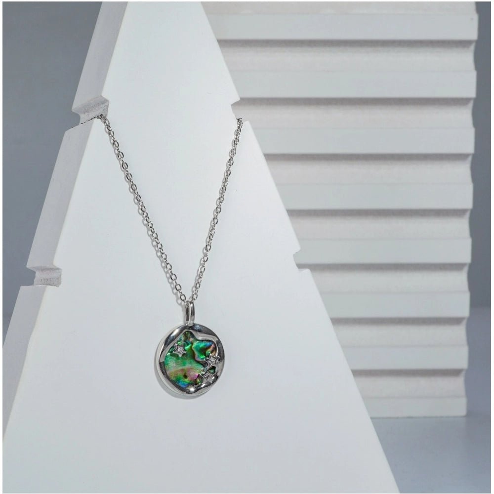 Women's Stainless Steel Galaxy Pendent Delicate Chain (Silver Plated) - Image 2