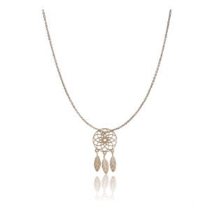 Women's Stainless Steel Dream Catcher Pendent Delicate Chain (Gold Plated)