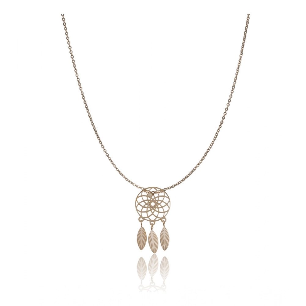Women's Stainless Steel Dream Catcher Pendent Delicate Chain (Gold Plated)