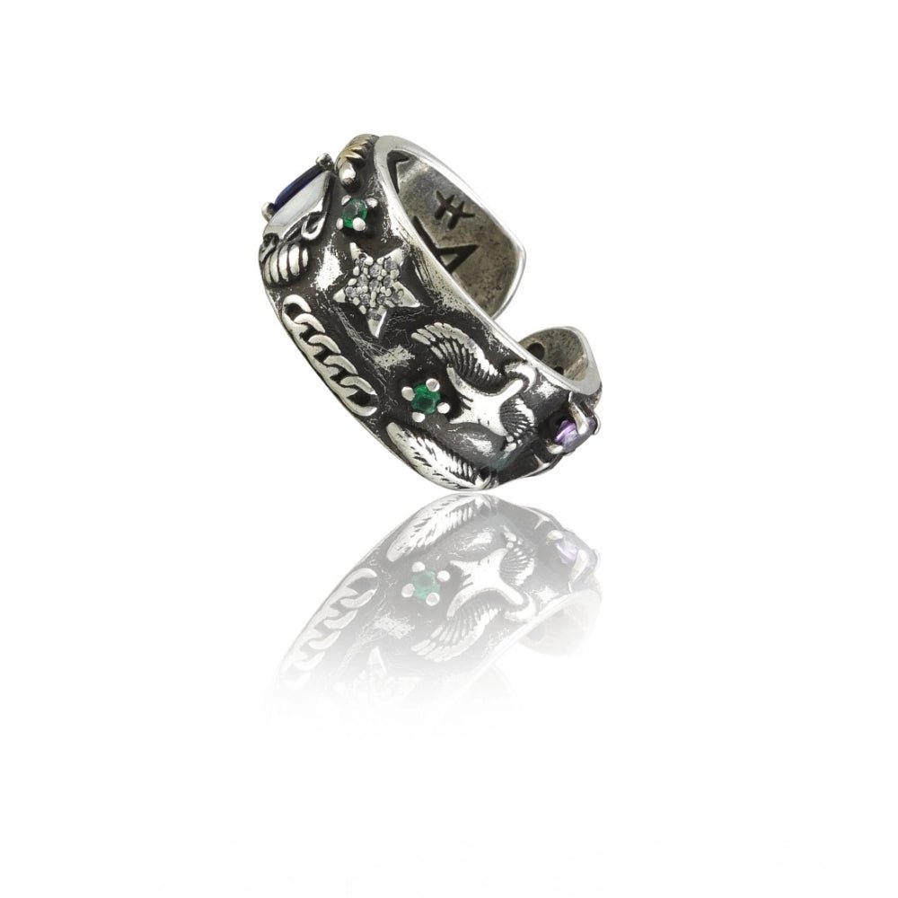 Stainless Steel Imported High-Quality Office Wear Freesize Ring (Silver Plated)