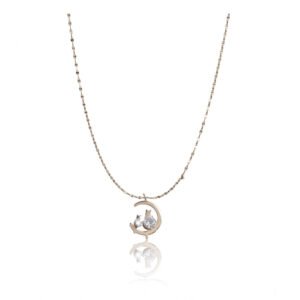 Women's Stainless Steel Moon Pendent Delicate Chain (Gold Plated)