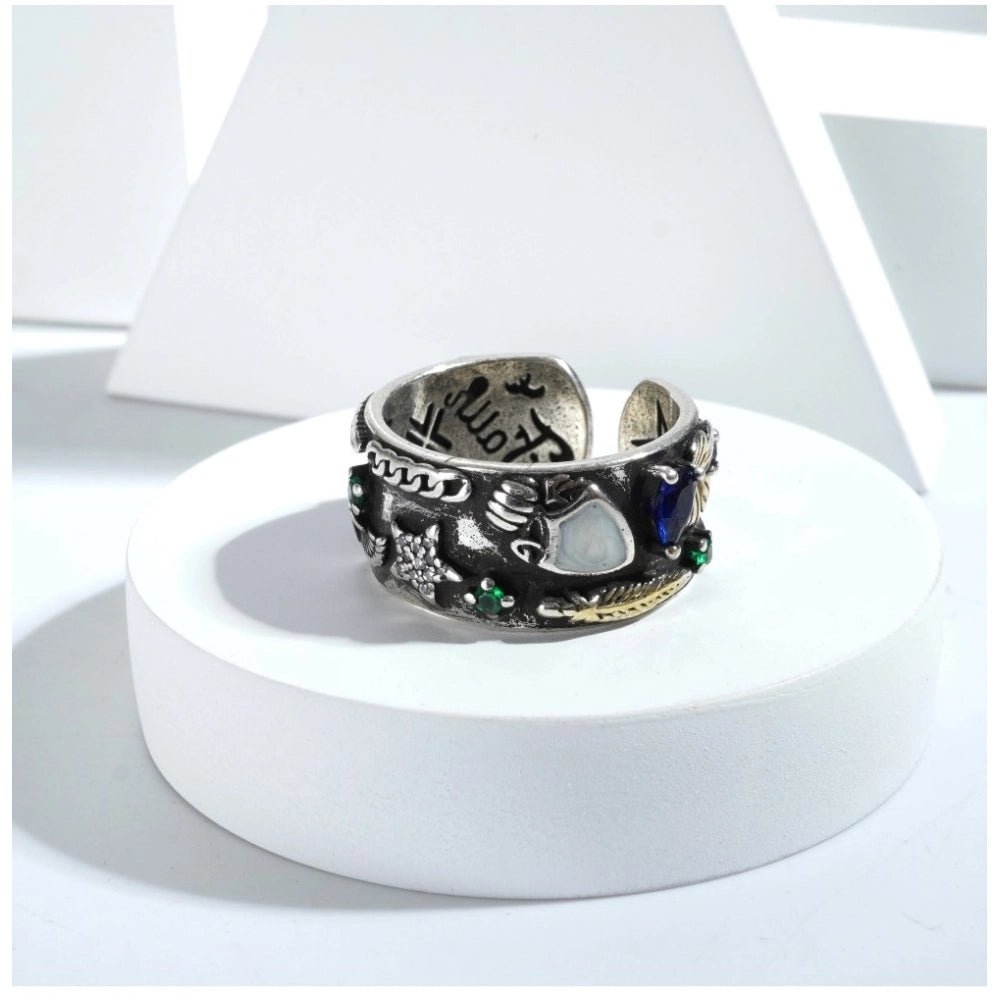 Stainless Steel Imported High-Quality Office Wear Freesize Ring (Silver Plated) - Image 2
