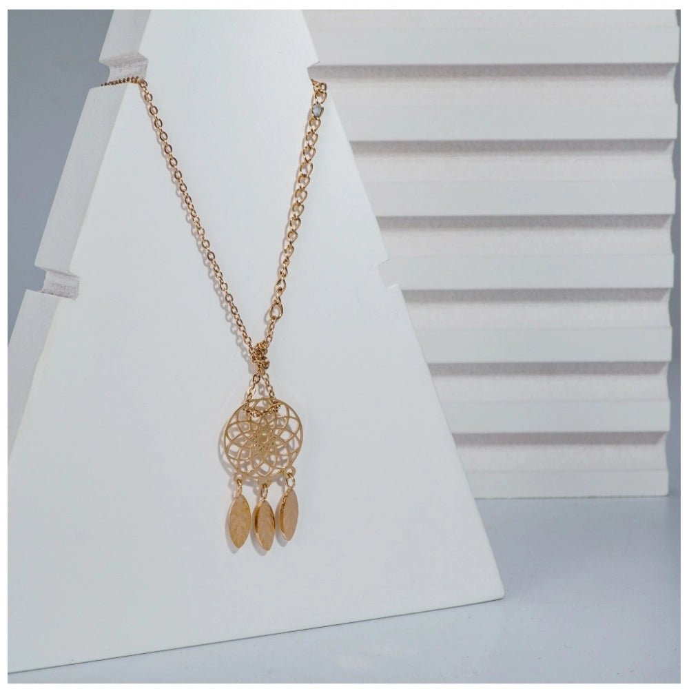 Women's Stainless Steel Dream Catcher Pendent Delicate Chain (Gold Plated) - Image 2