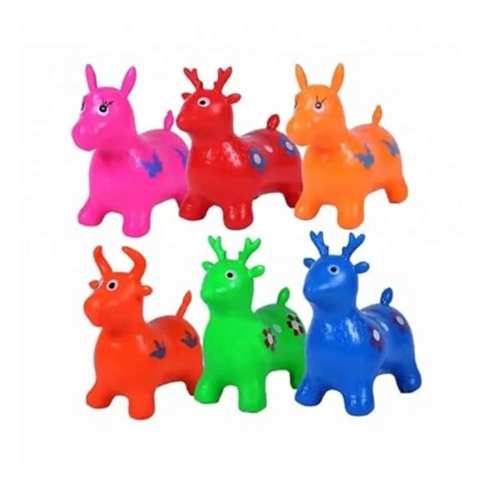 Plastic Inflatable Jumping And Riding Horse Air Animal Shape Jumping Toys (Multicolor ) - Image 4