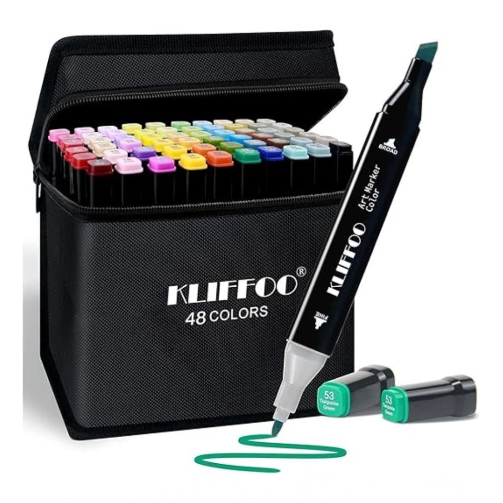 Plastic 48Pcs Colors Art Markers Sketch Pen Dual Tip Artist Art Marker (Multicolor ) - Image 4