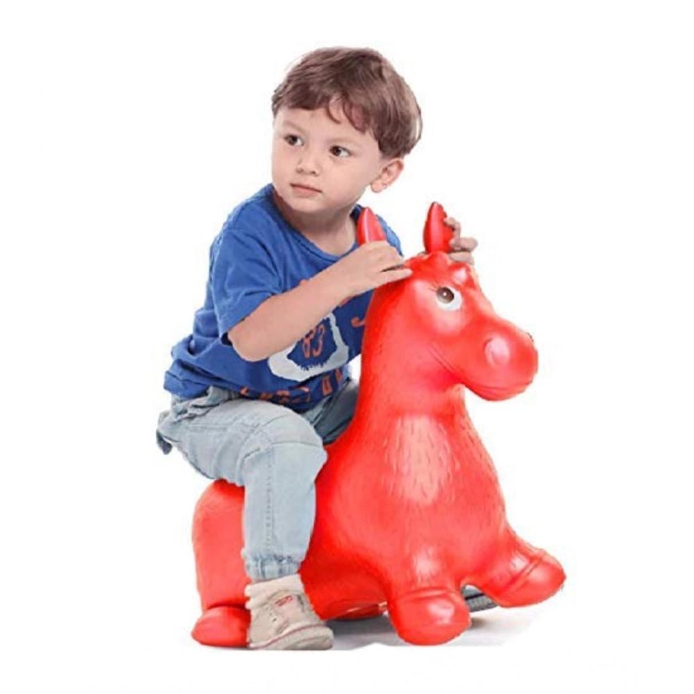 Plastic Inflatable Jumping And Riding Horse Air Animal Shape Jumping Toys (Multicolor ) - Image 2