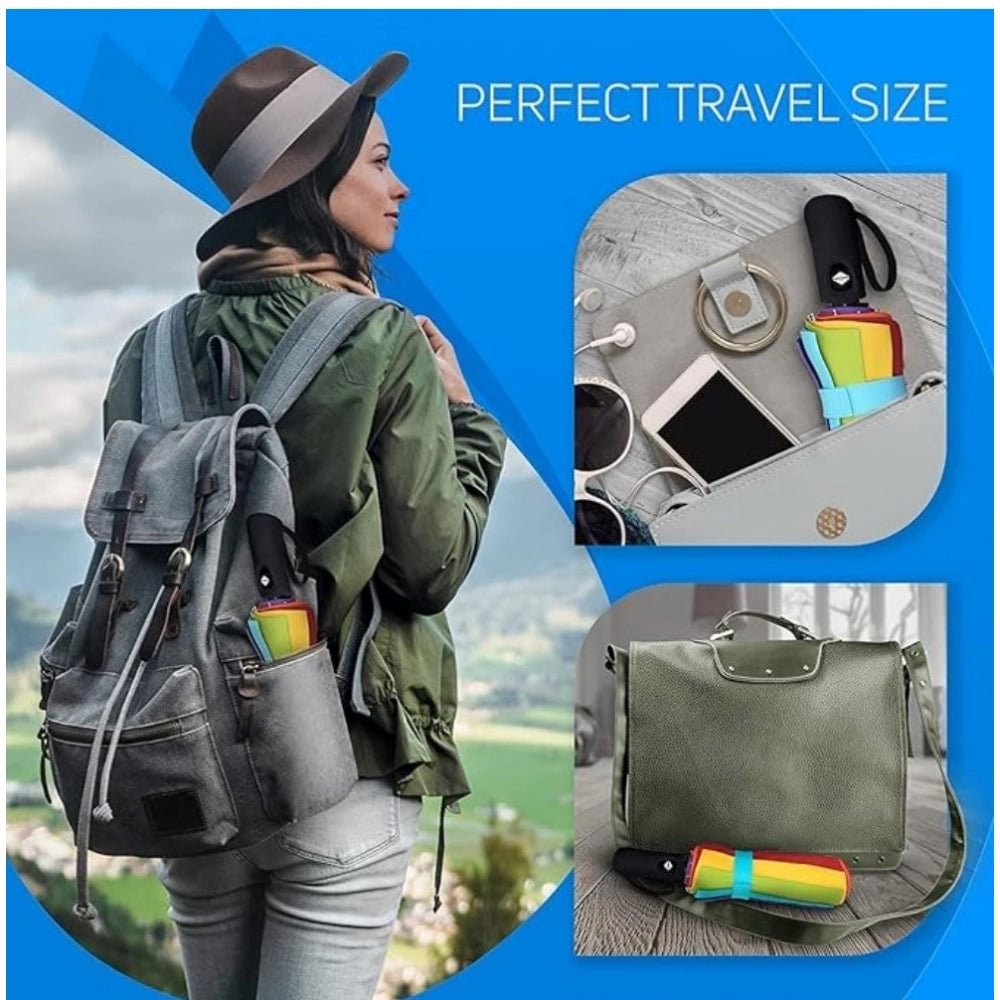 Metal Portable Auto Travel Umbrella (Rainbow) - Image 3