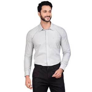 Casual Cotton Full Sleeve Solid Shirt (Grey)
