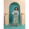 Girl's Maslin Printed Crop Top And Skirt Set (Multicolor)