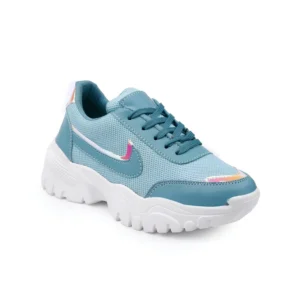 Casual Mesh Printed Lace-Ups Shoes (Blue)