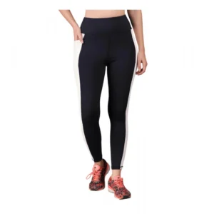 Polyester Solid Ankle length High Waisted Tights (Navy Blue)
