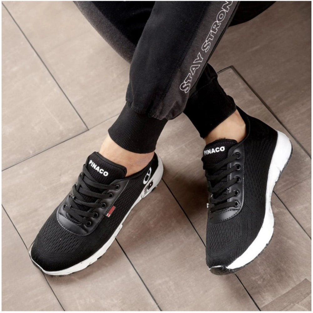 Men's Casual Mesh Lace-ups Casual Shoes (Black) - Image 2