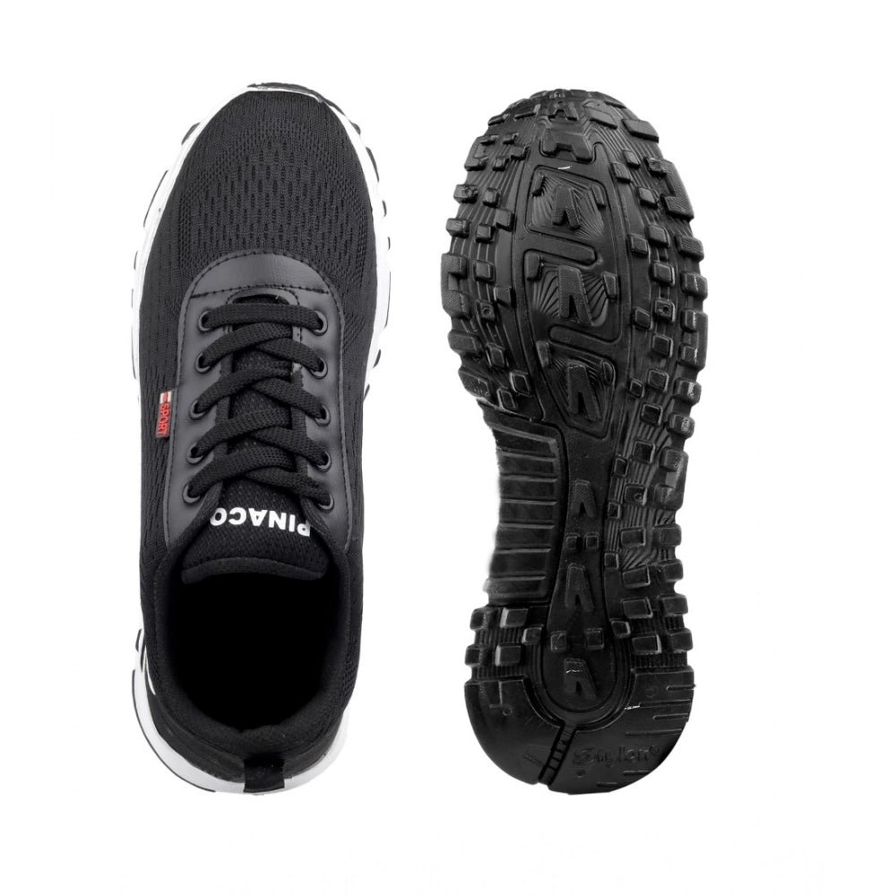 Men's Casual Mesh Lace-ups Casual Shoes (Black) - Image 4