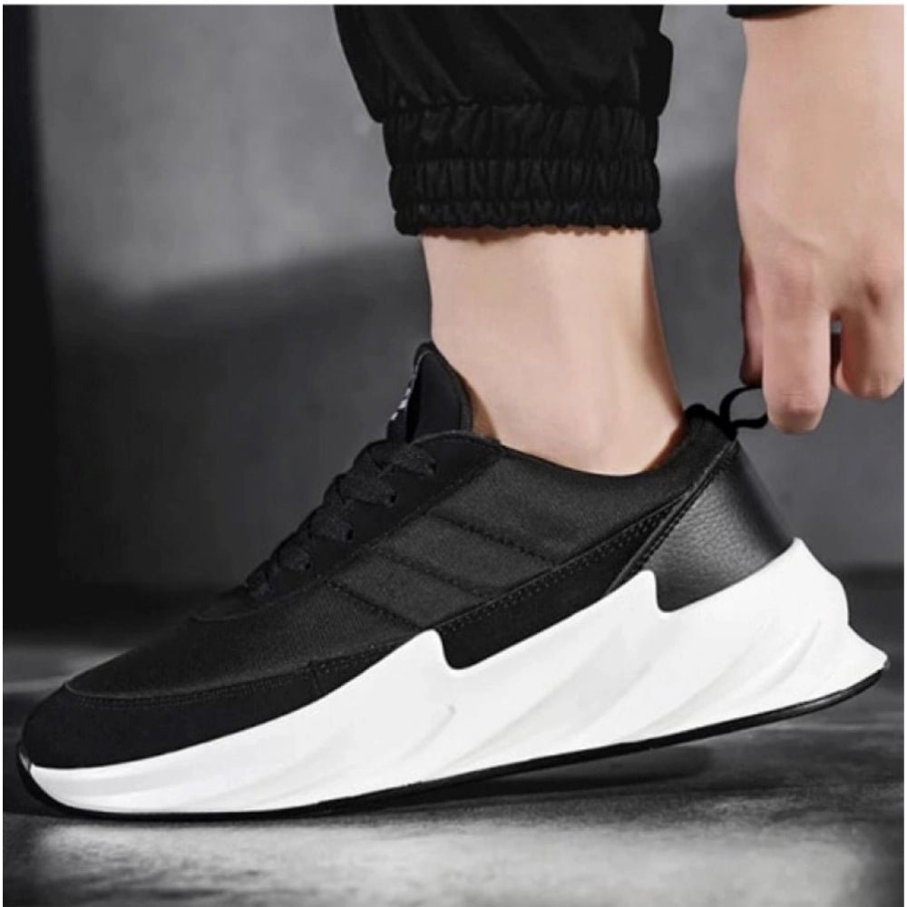 Men's Casual Synthetic Lace-ups Casual Shoes (Black) - Image 2