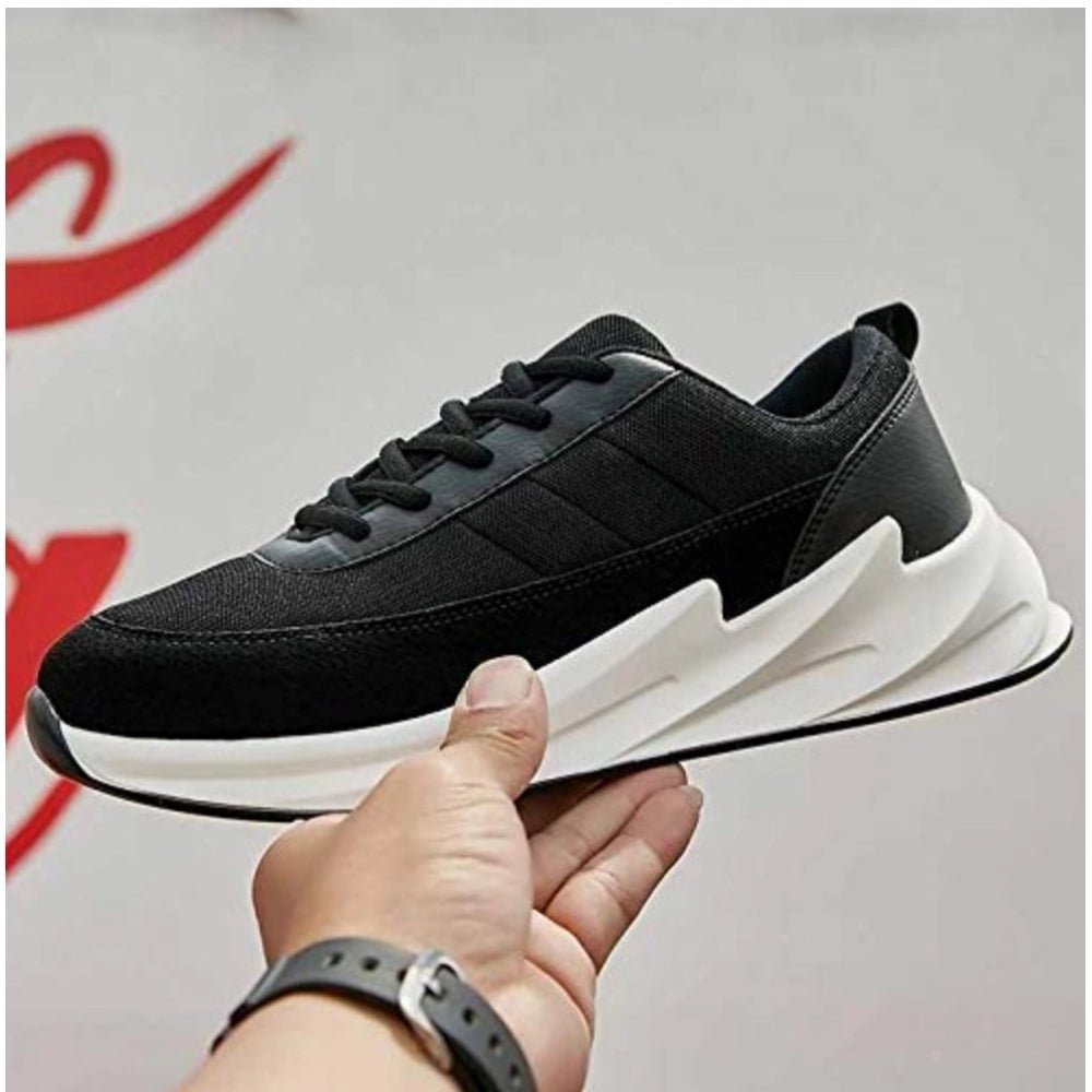 Men's Casual Synthetic Lace-ups Casual Shoes (Black) - Image 3
