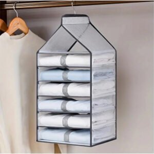 Hanging Foldable Fabric Closet Organizer with 6 Shelves