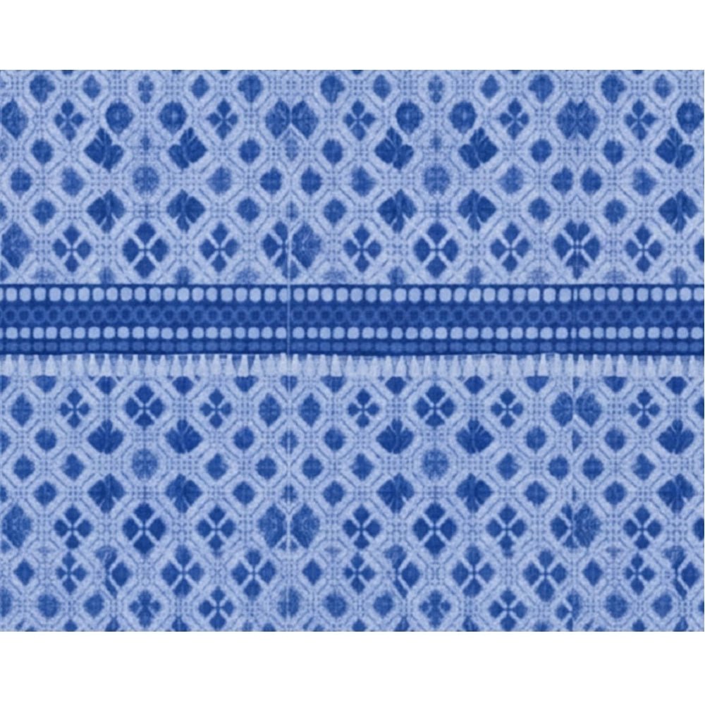 Fleece Geometric Double Polar Warm Bedsheet with 2 Pillow Cover (Blue) - Image 2