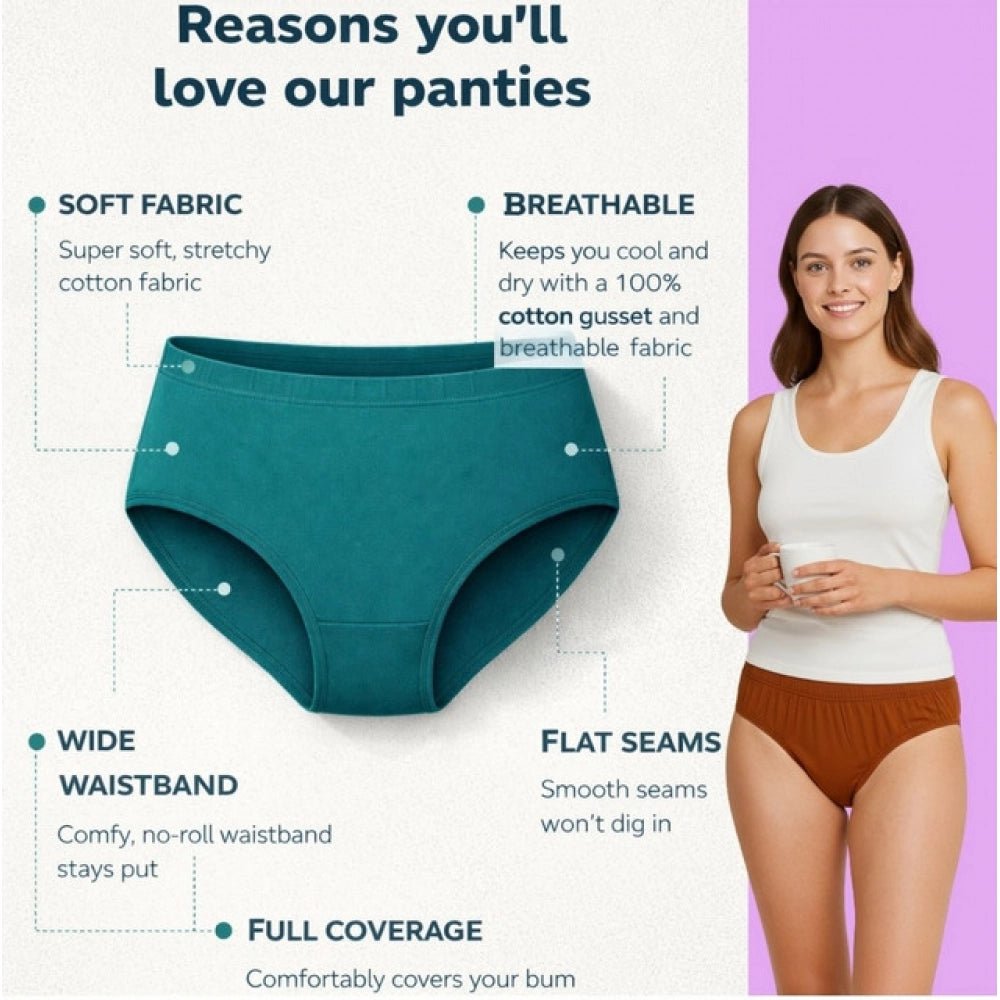 Pack of_9 Women's Cotton Solid Hipster Panty (Multicolor) - Image 2