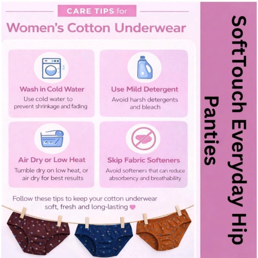 Pack of_3 Women's Cotton Printed Hipster Panty (Multicolor) - Image 3