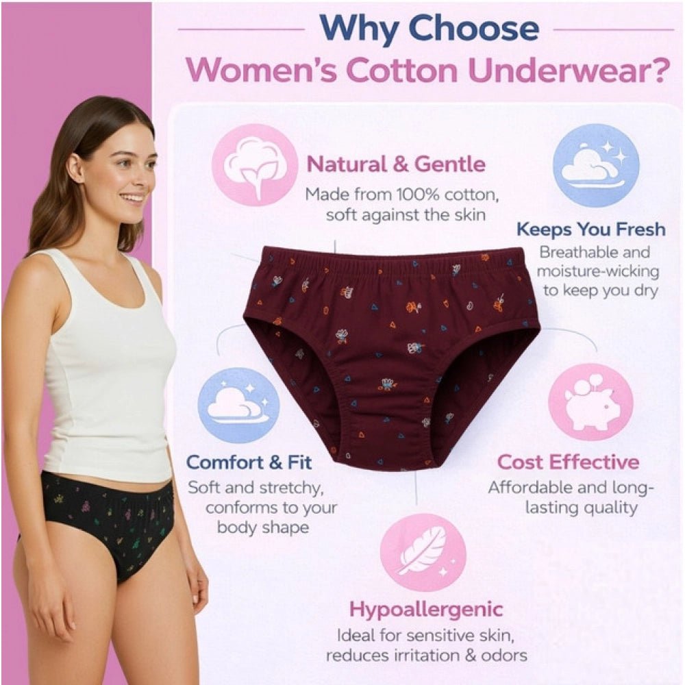 Pack of_9 Women's Cotton Printed Hipster Panty (Multicolor) - Image 2