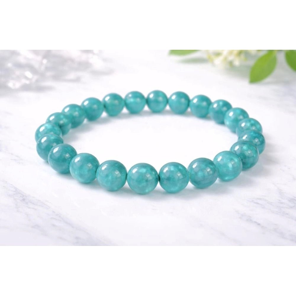 Natural Crystal 8mm Amazonite Bracelet (Teal Green) - Image 2
