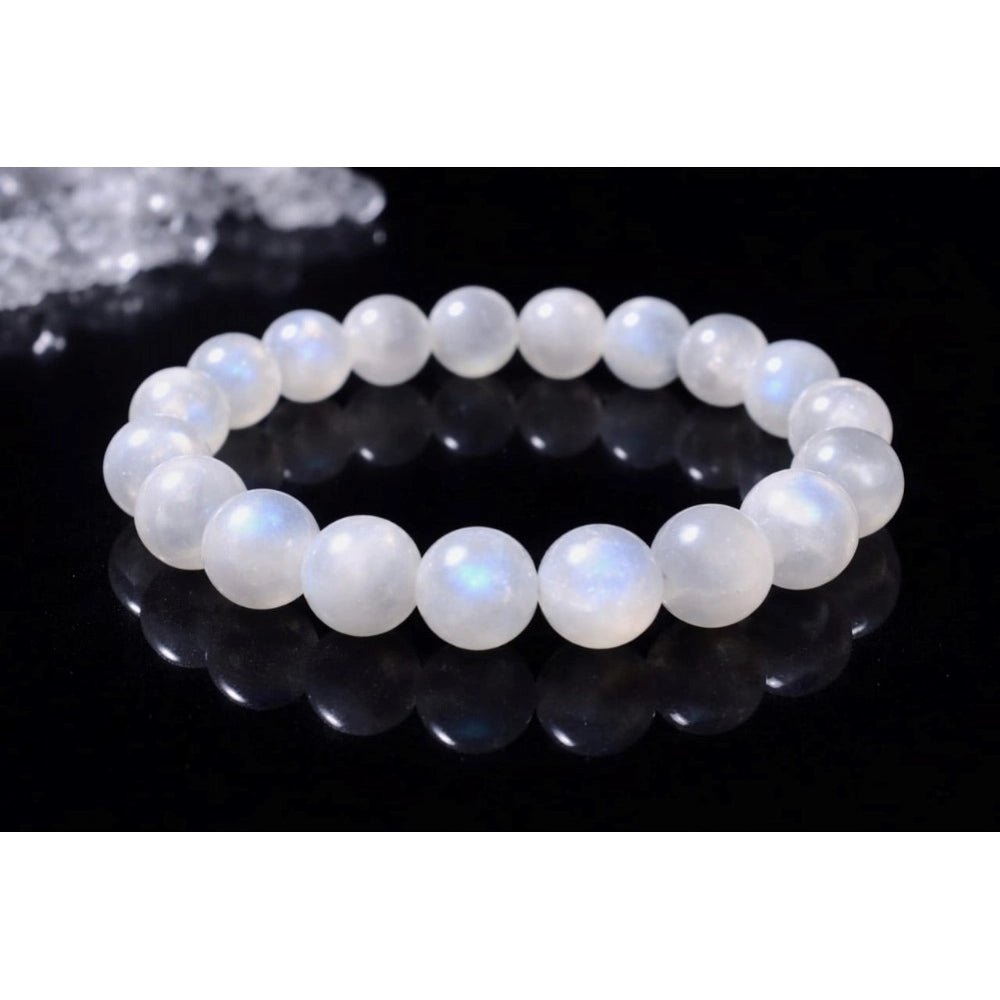 Natural Crystal 8mm Moonstone Bracelet (White) - Image 2