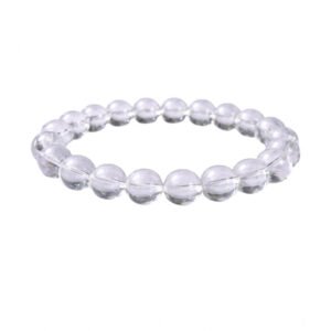 Natural Crystal 8mm Clear Quartz Bracelet (White)
