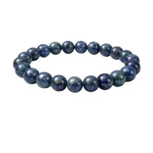 Natural Crystal 8mm Azurite Bracelet (Dark Green)
