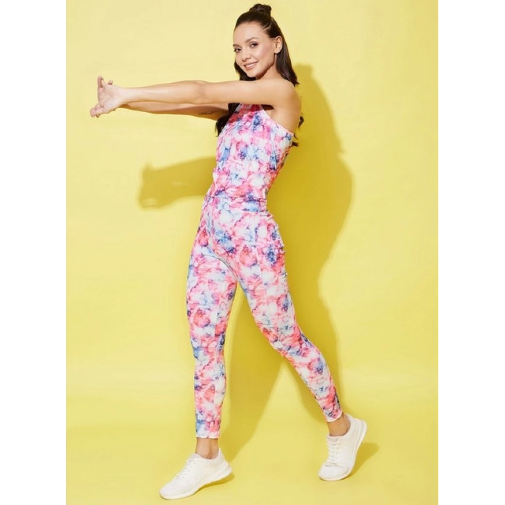 Polyester Lycra Printed Sleeveless Active Wear (Multicolor) - Image 2