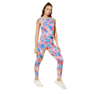 Polyester Lycra Printed Sleeveless Active Wear (Multicolor)