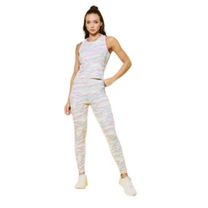 Polyester Lycra Printed Sleeveless Active Wear (Multicolor)