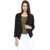 Polyester Solid Long Sleeves Blazer (Black)