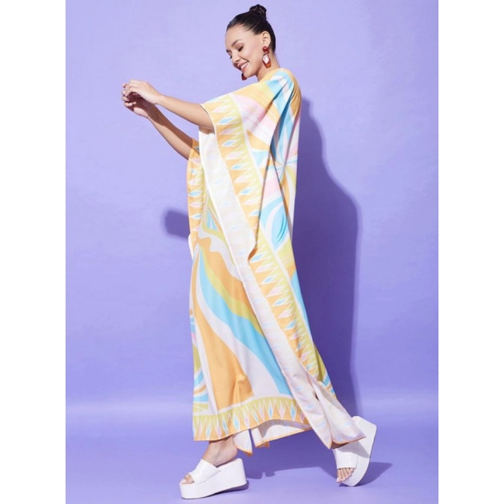 Satin Colour Blocking Kaftan Dress (Multicolor) - Image 4