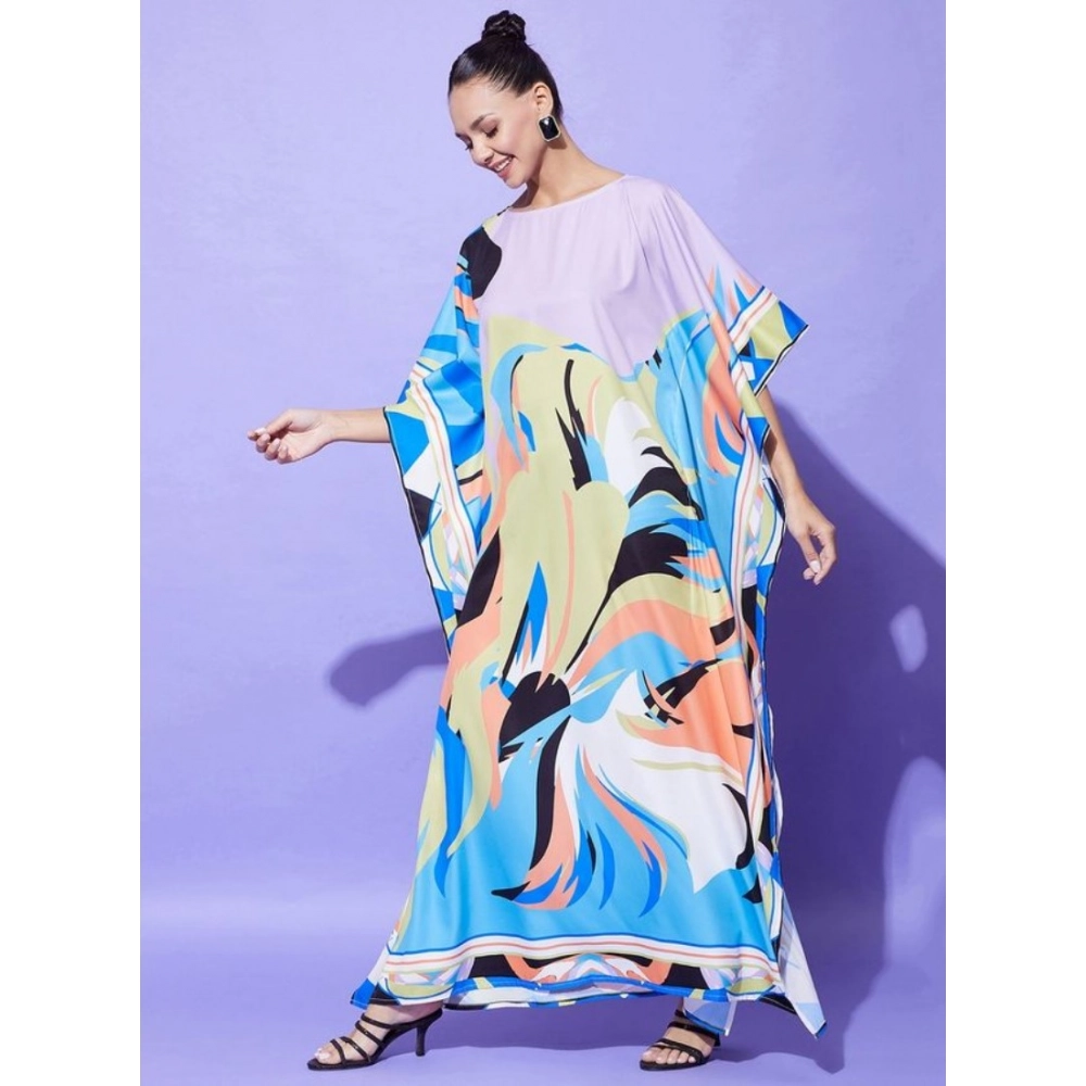 Satin Colour Blocking Kaftan Dress (Multicolor) - Image 3