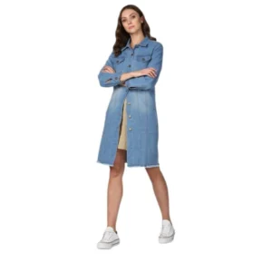 Denim Washed Long Sleeves Jacket (Blue)