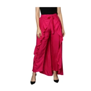 Rayon Ruffled Elasticated Skirt (Pink)