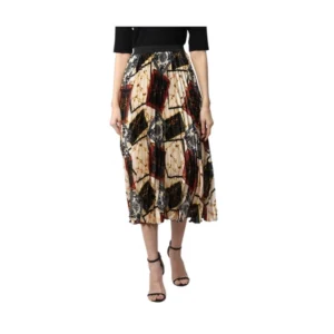 Satin Pleated Elasticated Skirt (Multicolor)