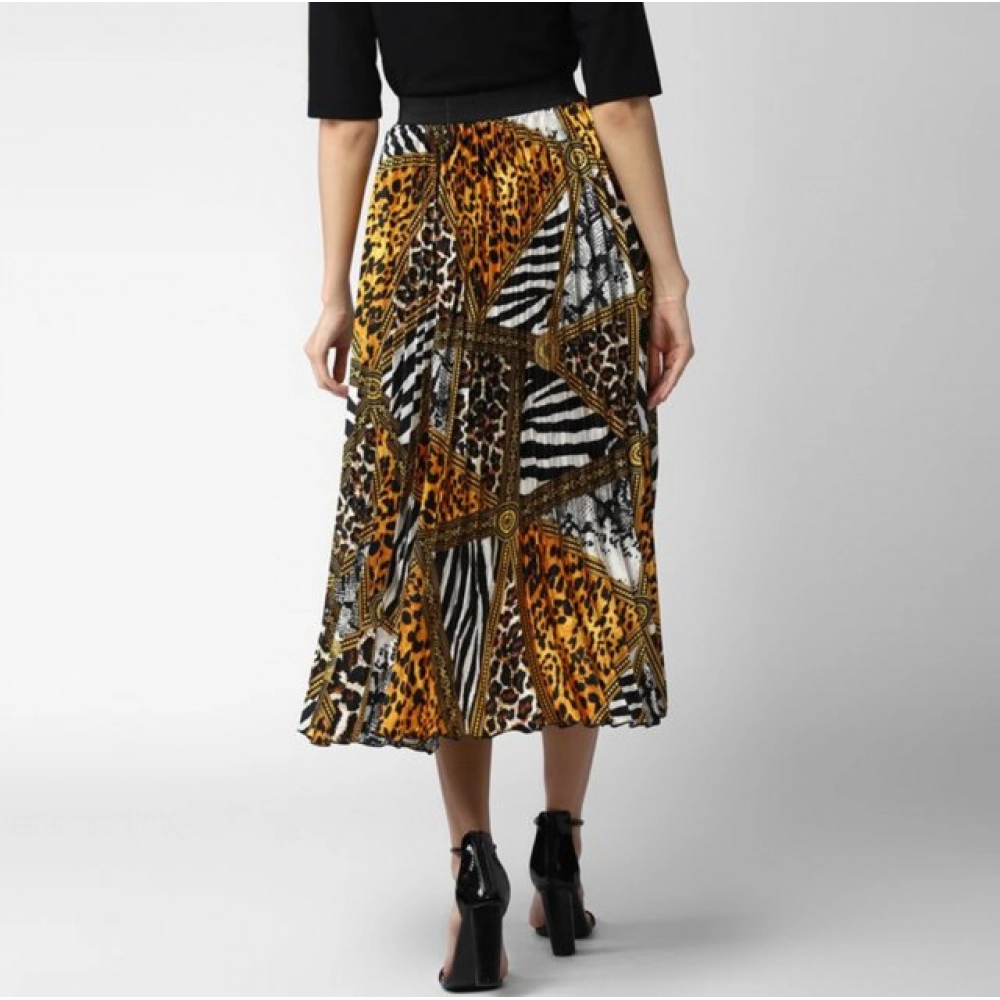 Satin Pleated Elasticated Skirt (Multicolor) - Image 5