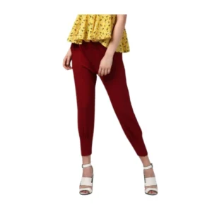 Polyester Solid Elasticated Trousers (Maroon)