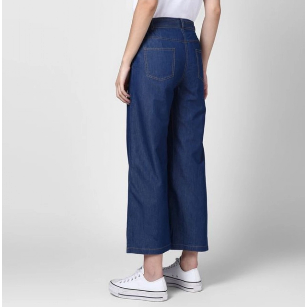 Denim Solid Elasticated Trousers (Blue) - Image 2