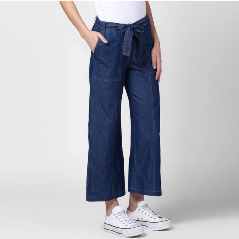 Denim Solid Elasticated Trousers (Blue) - Image 4