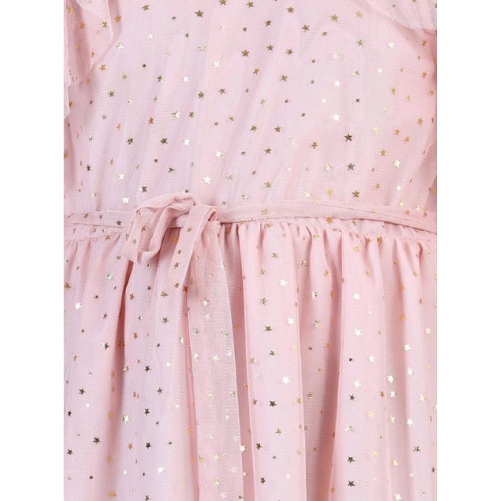 Girl's Net Printed Sleeveless Dress (Blush Pink) - Image 4