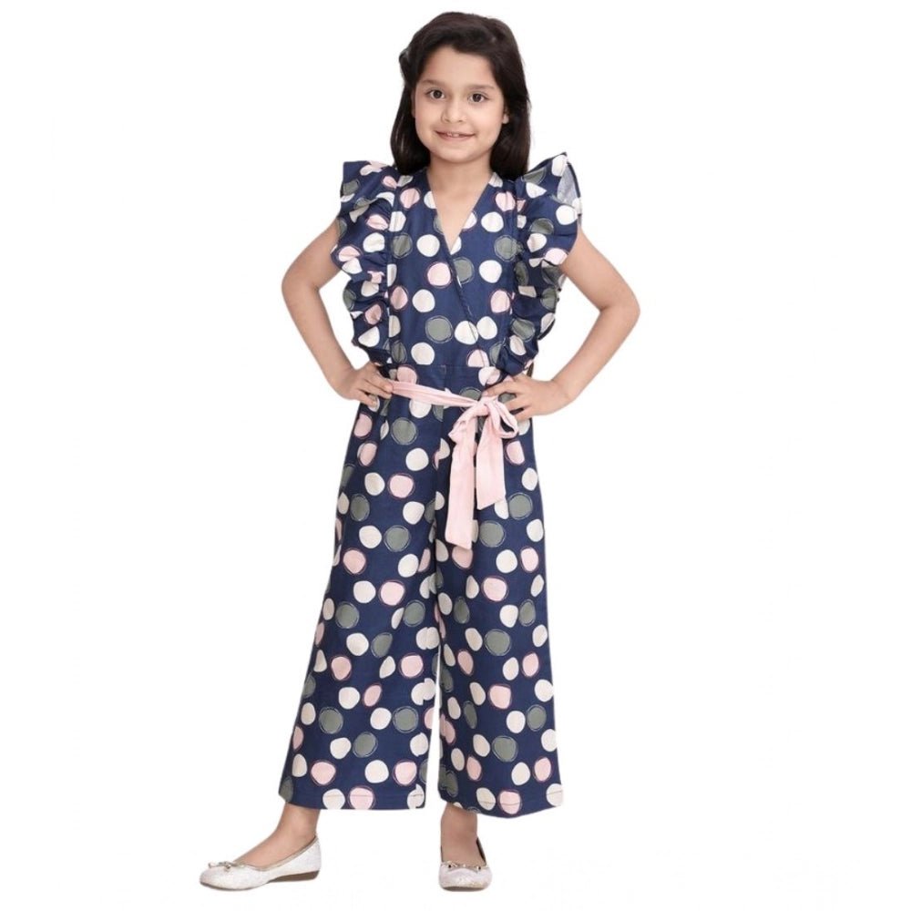 Girl's Rayon Polka Flutter Jumpsuit (Multicolor) - Image 2