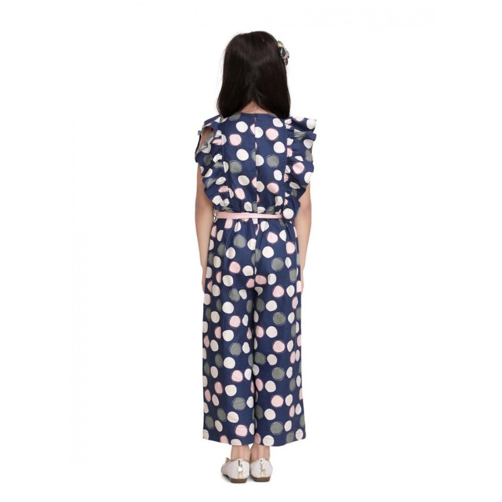 Girl's Rayon Polka Flutter Jumpsuit (Multicolor) - Image 3