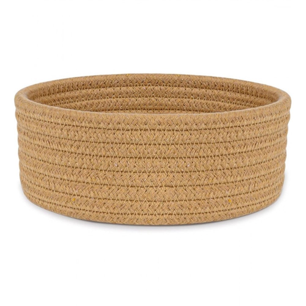 Cotton 8x3 Inch Round 1 Pcs Bedside Organizer With Out Lid (Beige) - Image 2