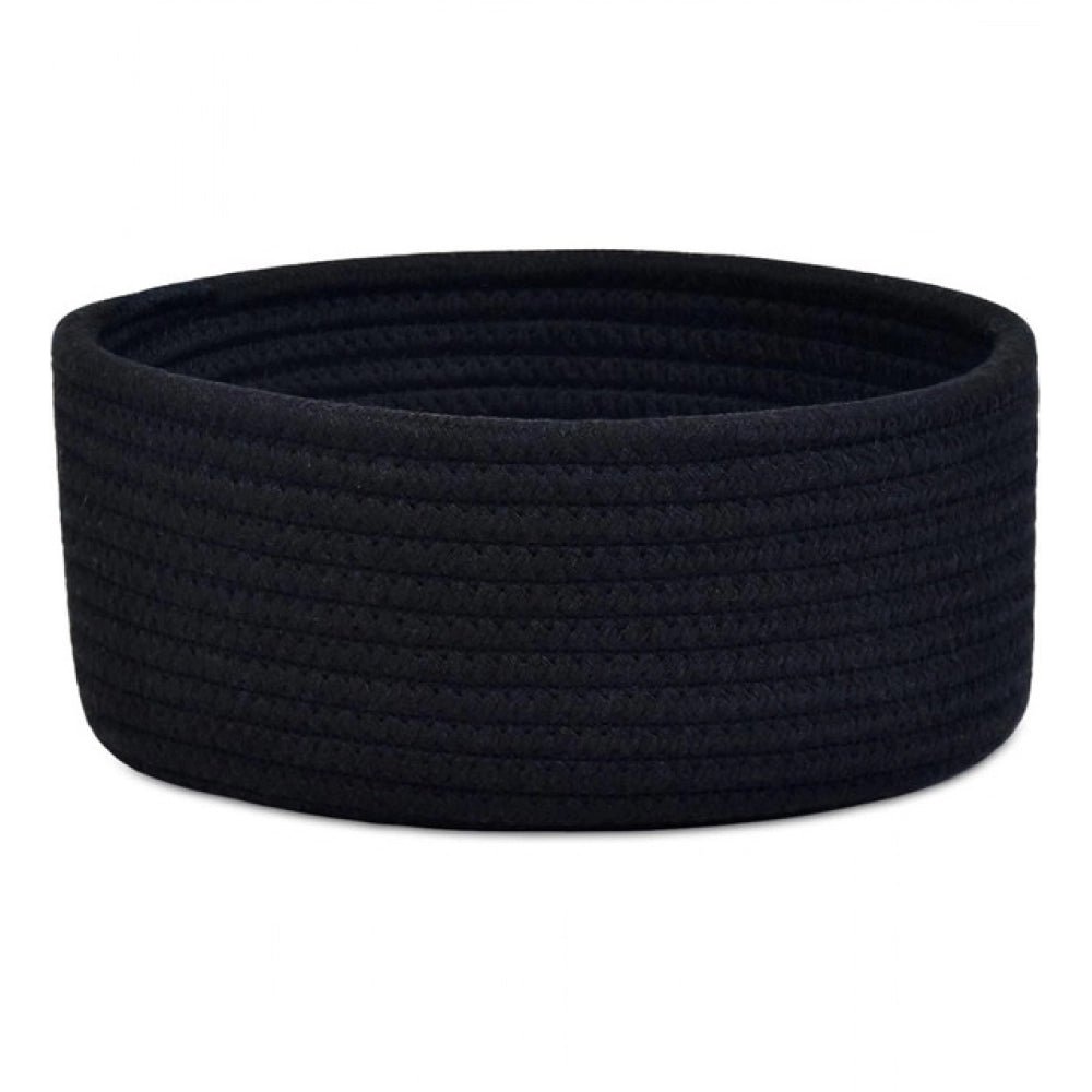 Cotton 8x3 Inch Round 1 Pcs Bedside Organizer With Out Lid (Black) - Image 2