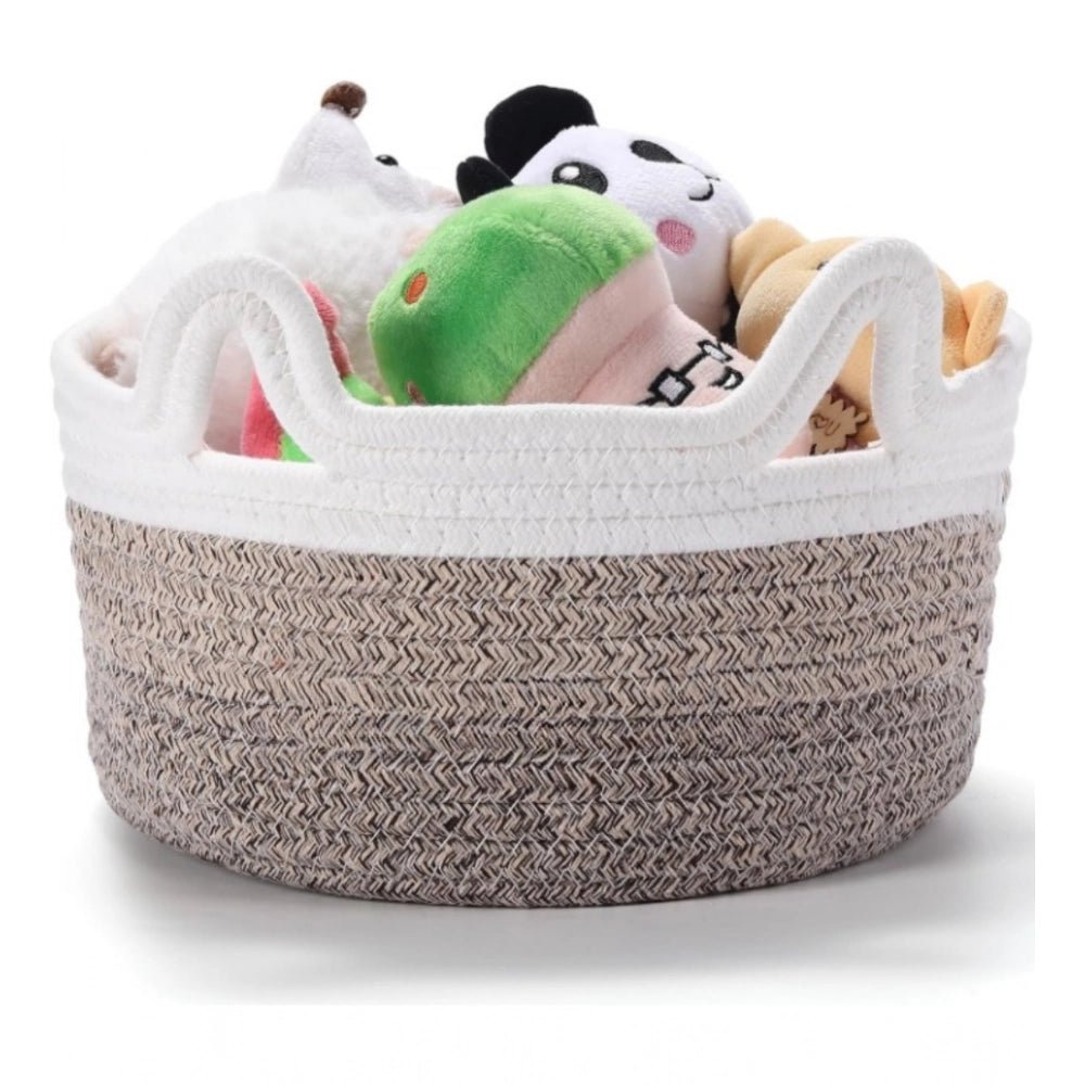 Cotton Pack Of_1 Cat Basket 8x4 Inch Storage Basket For Clothes (Multicolor) - Image 2