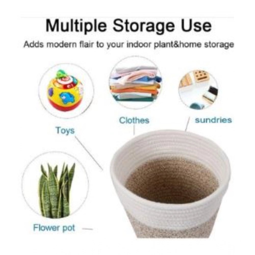 Cotton Flower Pot With Out Lid (White-Kidi) - Image 3