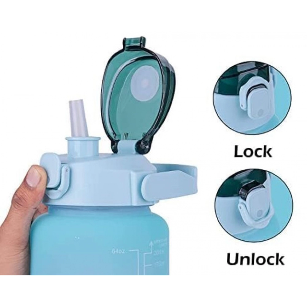 Generic 3 Pcs Motivational Leakproof Tritan Water Bottles (Multicolor) - Image 2