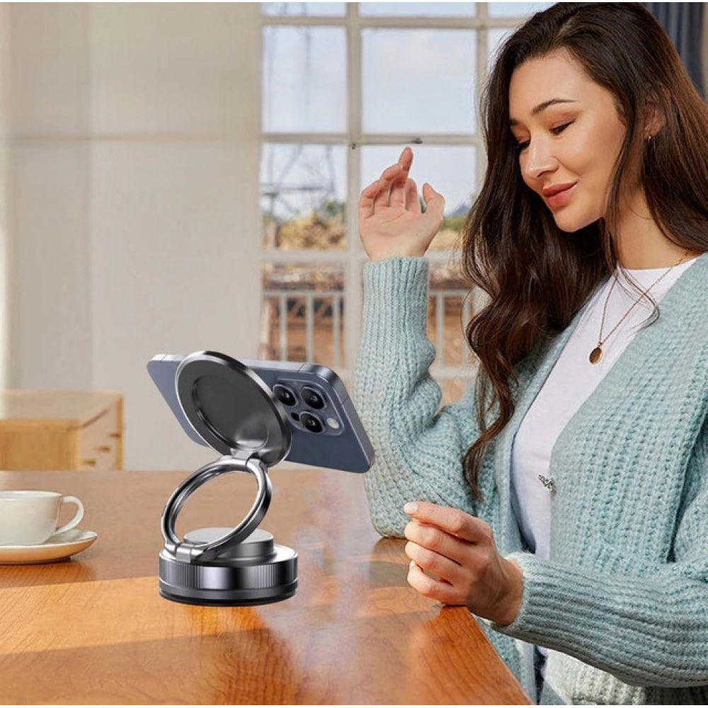 Generic T28 Magnetic Phone Holder (Silver-Black) - Image 3